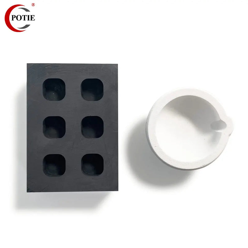POTIE Mini Square Graphite Ingot & 100g Ceramic Quartz Bowl Metal Melting Tools
