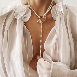 Bohemian Pearl Charm Necklace Chokers Party Jewelry