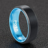 POYA 8mm Tungsten Carbide Ring Mens Beveled Edges Wedding Band