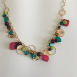 Colorful Bead Charm Necklace for Women