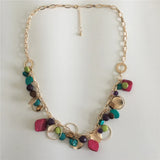 Colorful Bead Charm Necklace for Women
