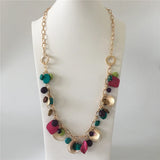 Colorful Bead Charm Necklace for Women