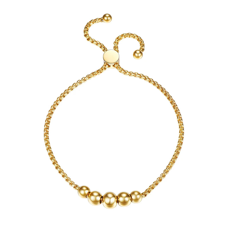 18K Plated/Stainless Steel Bead Bracelets for Women - PSH2959