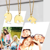 3Pcs 18K Plated Name Heart Pendant Necklaces for Family BFF Gift