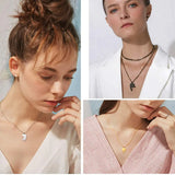 3Pcs 18K Plated Name Heart Pendant Necklaces for Family BFF Gift
