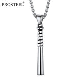 Baseball Bat Necklace Mens Boys Pendants 18K Gold/Black/Stainless Steel
