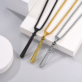 Baseball Bat Necklace Mens Boys Pendants 18K Gold/Black/Stainless Steel