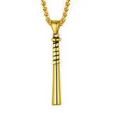 Baseball Bat Necklace Mens Boys Pendants 18K Gold/Black/Stainless Steel