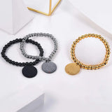 Mens Boys Beads Bracelet Rosary Charm Chains 18K Plated/Silver PSH3470