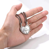 Personalized Heart Pendant Necklaces for 2 Friends, Engraved Names, Gold/Silver