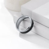 Carbon Fiber Wedding Engagement Men Band Ring Stainless Steel Jewelry