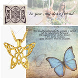 Celtic Knot Butterfly Necklace Chain Stainless Steel Jewelry Gold/Black/Silver