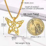 Celtic Knot Butterfly Necklace Chain Stainless Steel Jewelry Gold/Black/Silver