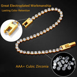 Classic Tennis Bracelet 18K Plated Stainless Steel High Two Sizes Length
