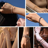 Classic Tennis Bracelet 18K Plated Stainless Steel High Two Sizes Length