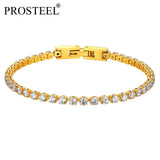 Classic Tennis Bracelet 18K Plated Stainless Steel High Two Sizes Length