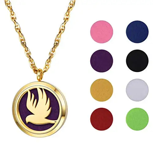 Flying Bird Perfume Locket Necklace Women Valentines Jewelry