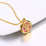 Diffuser Perfume Locket Pendant Charm Rose Flower Women Valentine Jewelry