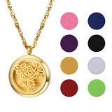 Diffuser Perfume Locket Pendant Charm Rose Flower Women Valentine Jewelry