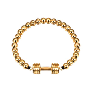 18K Plated Dumbbell Stretch Bracelet for Men Boys