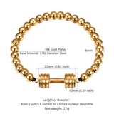 18K Plated Dumbbell Stretch Bracelet for Men Boys