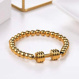 18K Plated Dumbbell Stretch Bracelet for Men Boys