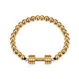 18K Plated Dumbbell Stretch Bracelet for Men Boys