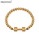 18K Plated Dumbbell Stretch Bracelet for Men Boys