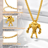 Fitness Shark Pendant Punk Rock Stainless Steel Necklace For Hip Pop Men Boys