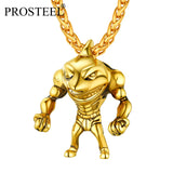 Fitness Shark Pendant Punk Rock Stainless Steel Necklace For Hip Pop Men Boys