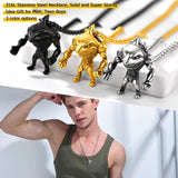 Fitness Shark Pendant Punk Rock Stainless Steel Necklace For Hip Pop Men Boys