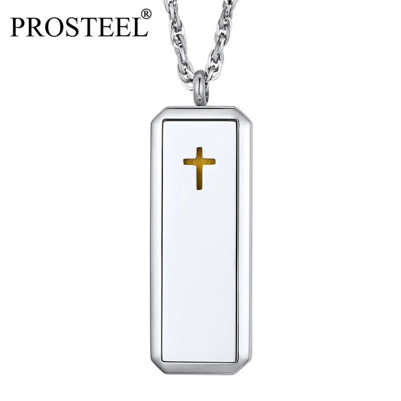 Men Diffuser Essential Oil Perfume Locket Pendant Necklace