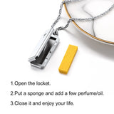 Men Diffuser Essential Oil Perfume Locket Pendant Necklace