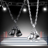 Boxing Glove Pendant Necklace in Silver/18K Gold/Black/Rose Plated
