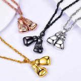 Boxing Glove Pendant Necklace in Silver/18K Gold/Black/Rose Plated