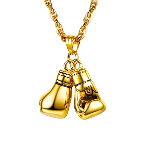 Boxing Glove Pendant Necklace in Silver/18K Gold/Black/Rose Plated