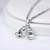 Boxing Glove Pendant Necklace in Silver/18K Gold/Black/Rose Plated