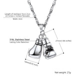 Boxing Glove Pendant Necklace in Silver/18K Gold/Black/Rose Plated