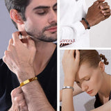 Mens Stainless Steel 10mm Cuban Link Hand Chain Bracelet ID Gift Bracelets