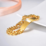 Mens Stainless Steel 10mm Cuban Link Hand Chain Bracelet ID Gift Bracelets