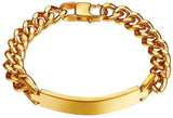 Mens Stainless Steel 10mm Cuban Link Hand Chain Bracelet ID Gift Bracelets