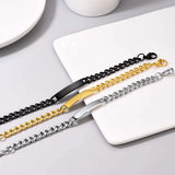 Mens Stainless Steel 10mm Cuban Link Hand Chain Bracelet ID Gift Bracelets