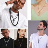 Sport Pendants Cross Baseball Bat Necklaces for Men Stainless Steel
