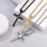 Sport Pendants Cross Baseball Bat Necklaces for Men Stainless Steel