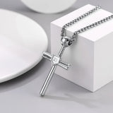 Sport Pendants Cross Baseball Bat Necklaces for Men Stainless Steel