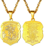 St Michael Archangel 18K Pendant Chain Religious Jewelry Men Gift