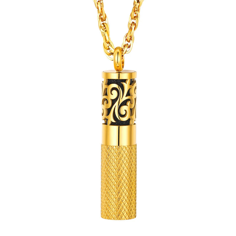 Stainless Steel Perfume Locket Pendant Necklace Essential Oil Diffuser