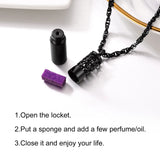 Stainless Steel Perfume Locket Pendant Necklace Essential Oil Diffuser