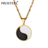 Yin Yang Stainless Steel Necklace Tai Chi Jewelry