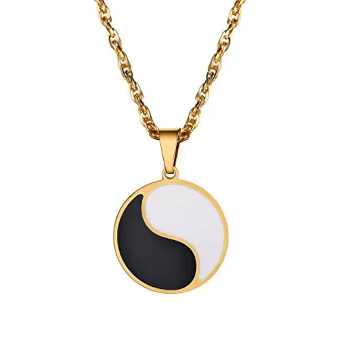 Yin Yang Stainless Steel Necklace Tai Chi Jewelry